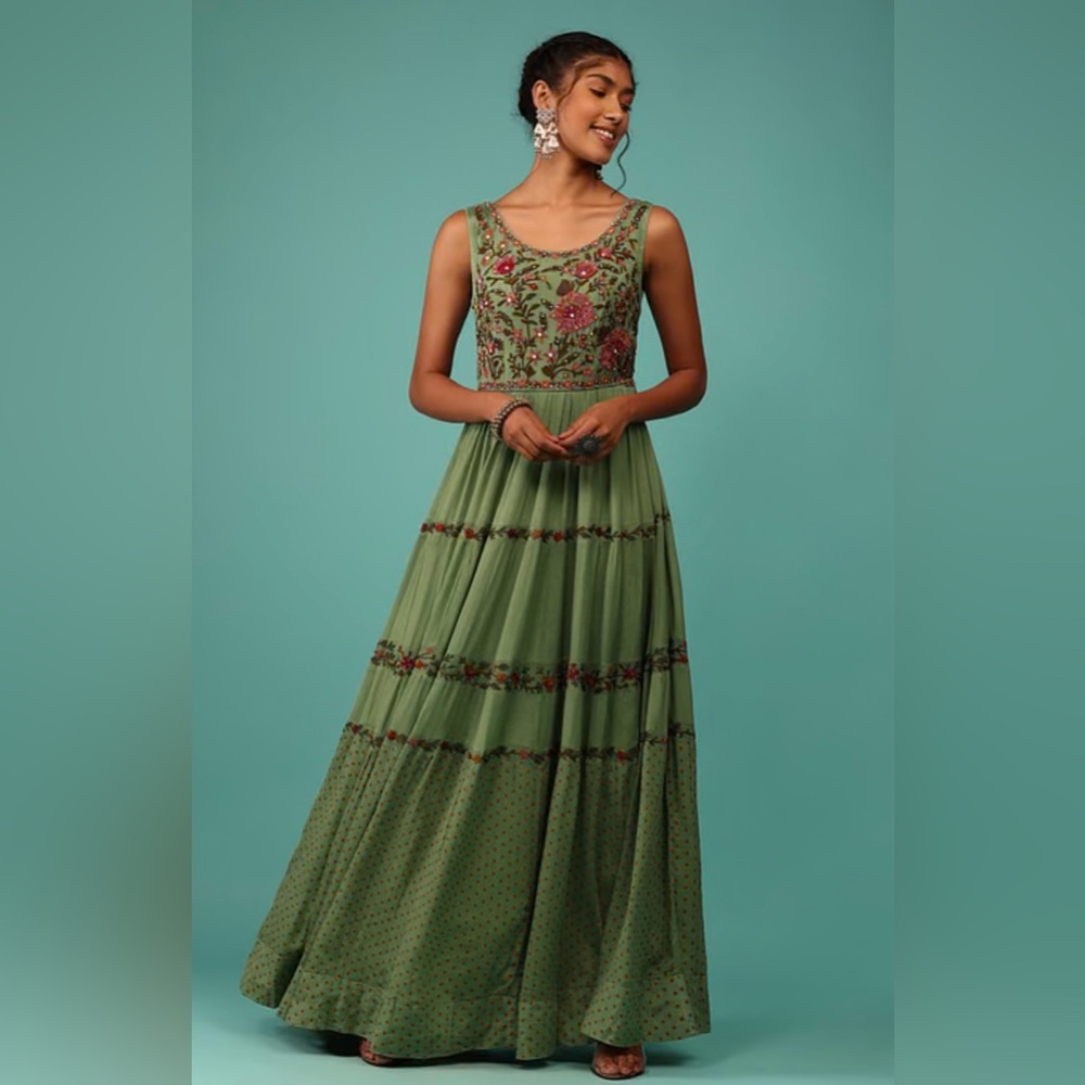 Embroidered Maxi Dress (Indian designer)